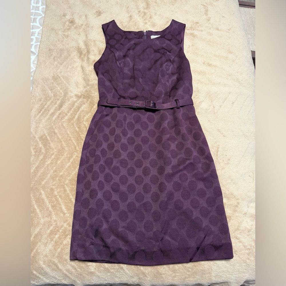 Size 4 Banana Republic Purple pocketed and lined dress with belt.